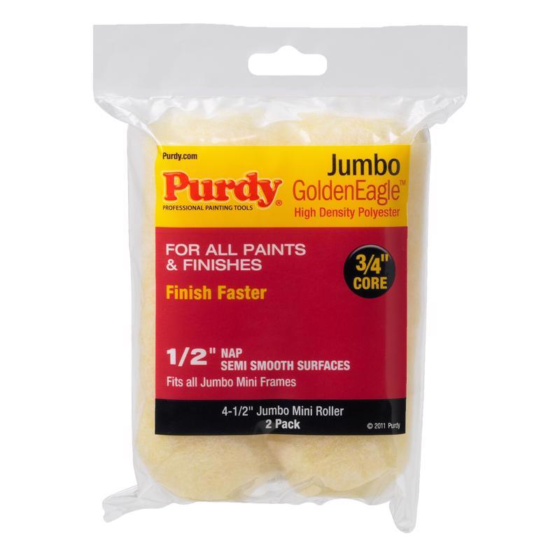 PURDY - Purdy GoldenEagle Polyester 4.5 in. W X 1/2 in. Jumbo Mini Paint Roller Cover 2 pk