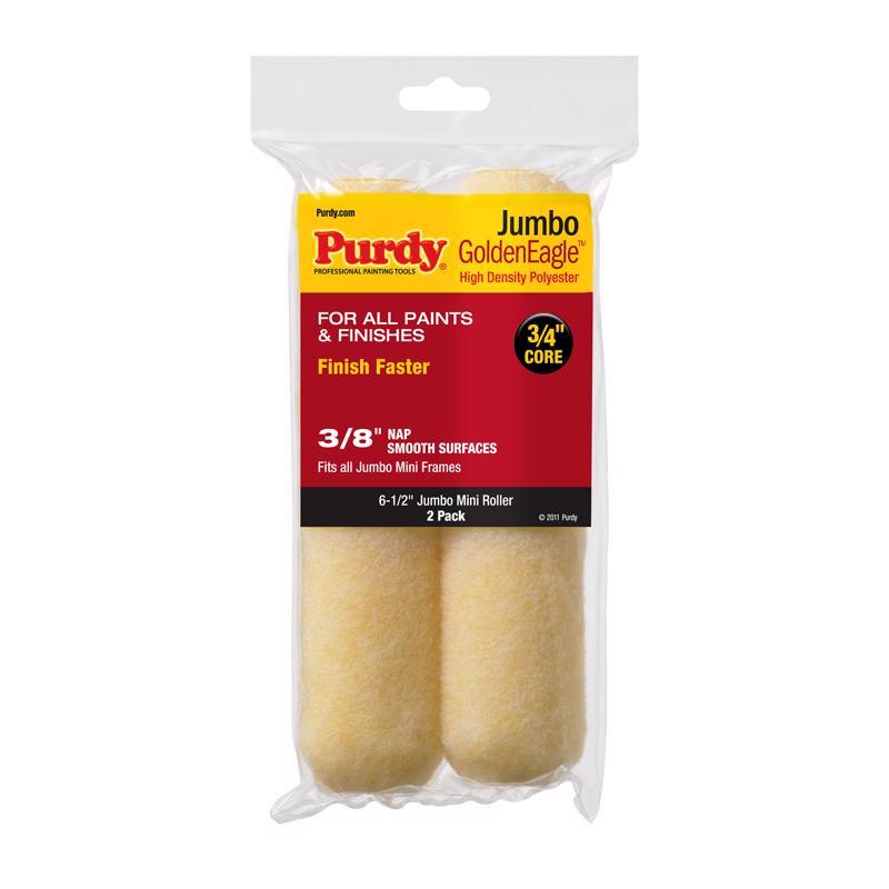 PURDY - Purdy GoldenEagle Polyester 6.5 in. W X 3/8 in. Jumbo Mini Paint Roller Cover 2 pk