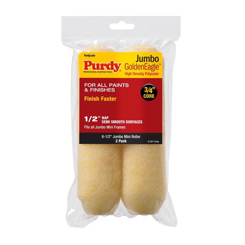 PURDY - Purdy GoldenEagle Polyester 6.5 in. W X 1/2 in. Jumbo Mini Paint Roller Cover 2 pk