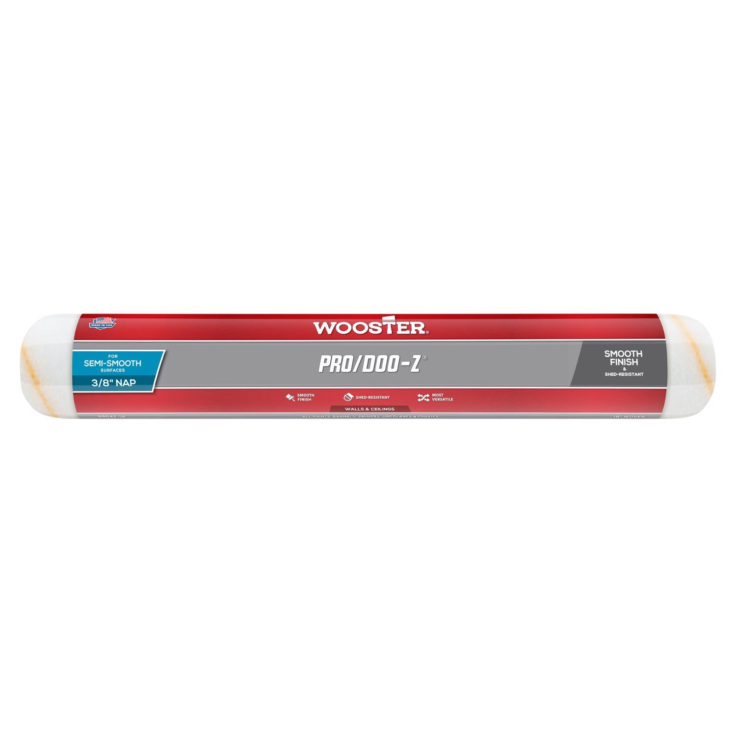 Wooster Pro/Doo-Z Woven Fabric 18 in. W X 3/8 in. Paint Roller Cover 1 pk - Case of 6