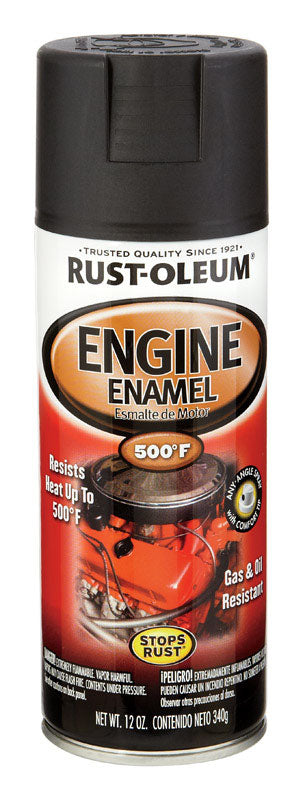 RUST-OLEUM - Rust-Oleum Stops Rust Semi-Gloss Black Engine Enamel Spray 12 oz - Case of 6