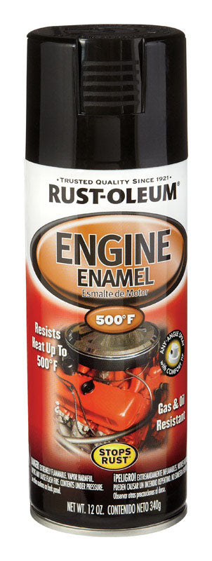 RUST-OLEUM - Rust-Oleum Stops Rust Gloss Black Engine Enamel Spray 12 oz