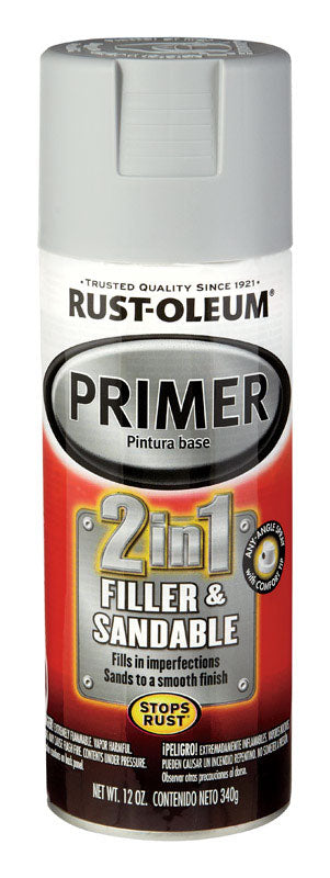 RUST-OLEUM - Rust-Oleum Stops Rust Flat/Matte Gray Automotive 2-in-1 Filler & Sandable Primer Spray 12 oz