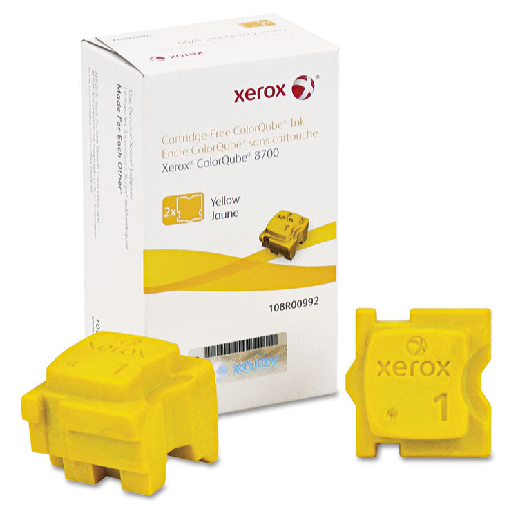 Xerox - 108R00992 Solid Ink Stick, 4,200 Page-Yield, Yellow, 2/Box