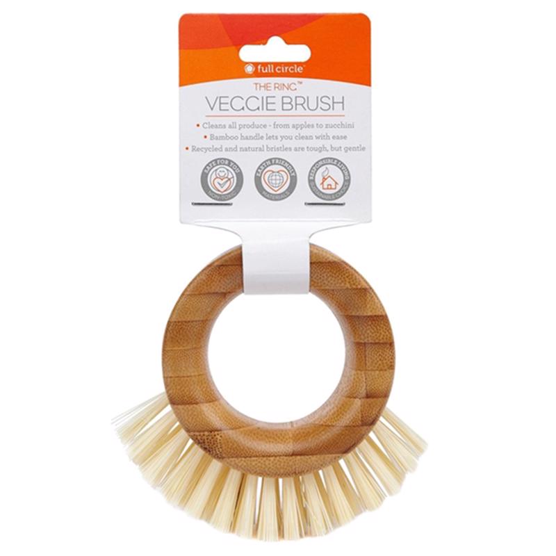 FULL CIRCLE - Full Circle The Ring 3.74 in. W Medium Bristle 3.54 in. Bamboo Handle Vegetable Brush