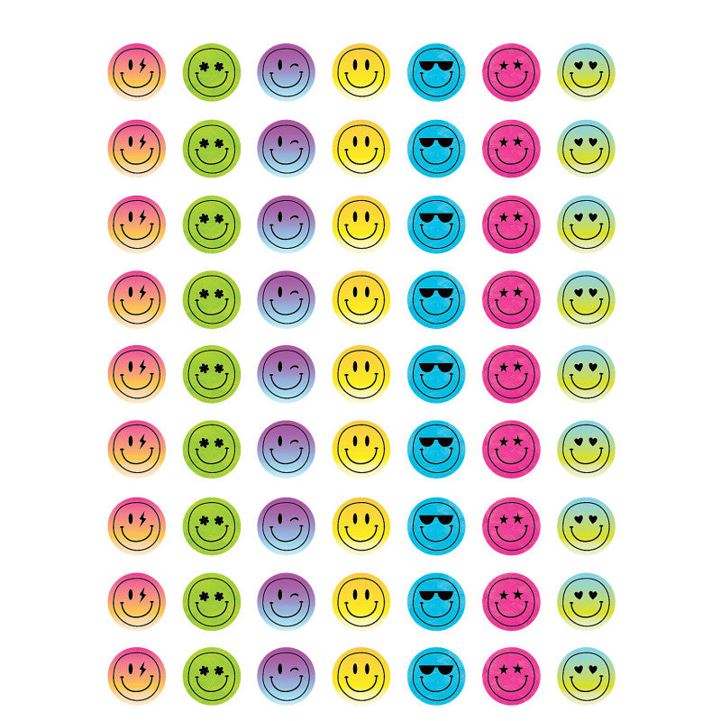 TEACHER CREATED RESOURCES - Brights 4Ever Smiley Faces Mini Stickers, 378 Per Pack, 12 Packs
