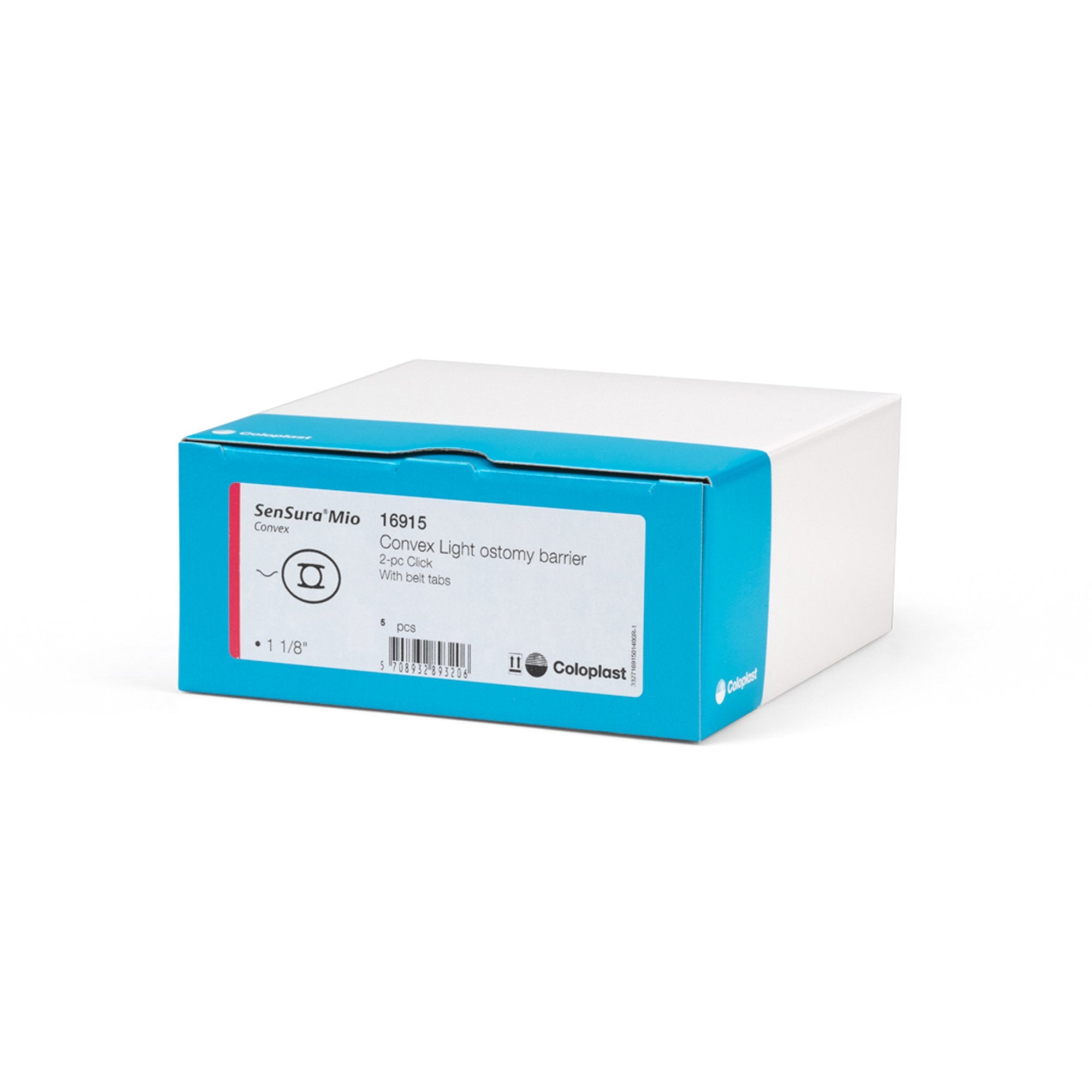 Coloplast - Ostomy Barrier SenSura® Mio Click Precut, Standard Wear Elastic Adhesive 50 mm Flange Red Code System 1-1/8 Inch Opening [5/BX]