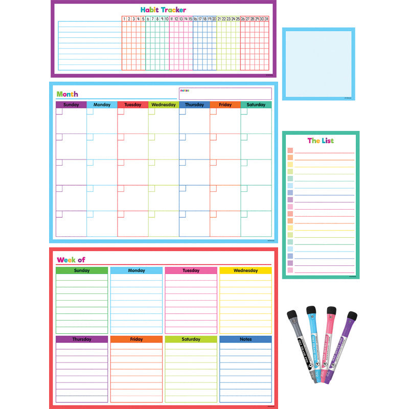 TEACHER CREATED RESOURCES - Colorful Dry-Erase Magnetic Calendar Set