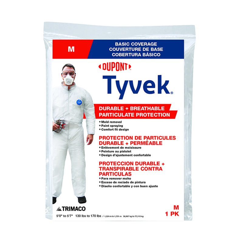 TRIMACO - Dupont Tyvek Tyvek Coveralls White M 1 pk