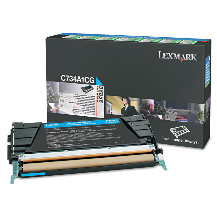 Lexmark - X746A1CG Return Program Toner, 7,000 Page-Yield, Cyan