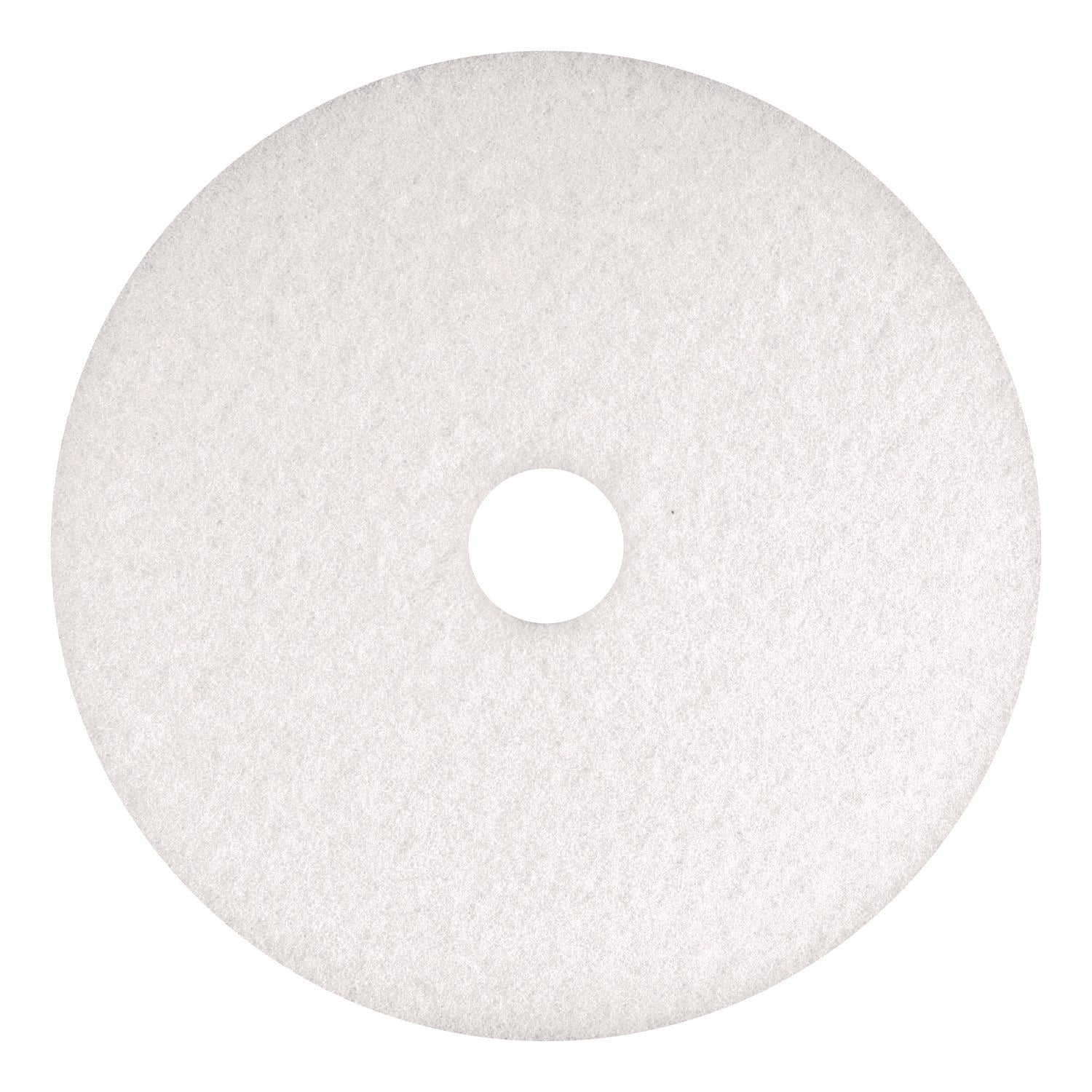 Polishing Pad, 18" Diameter, White, 5/Carton