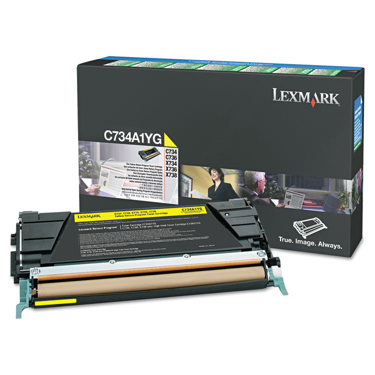 Lexmark - X746A1YG Return Program Toner, 7,000 Page-Yield, Yellow