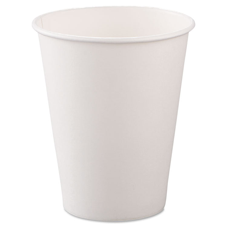 Dart - Single-Sided Poly Paper Hot Cups, 8 oz, White, 50/Bag, 20 Bags/Carton