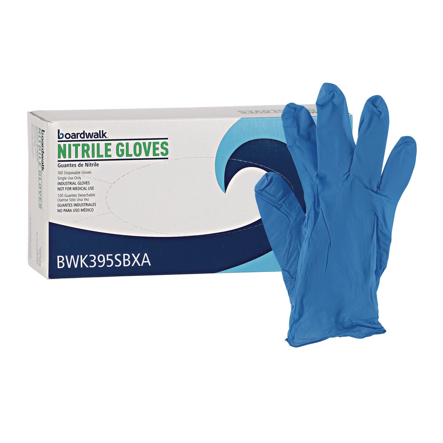 395 Series Disposable General-Purpose Nitrile Gloves, Powder-Free, Small, 5 mil Thick, 9.5" Long, Blue, 100/Box