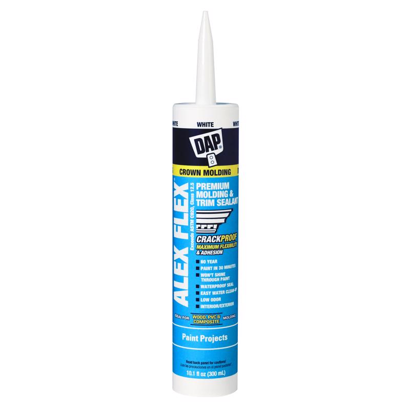 DAP - DAP Alex Flex White Acrylic Latex Interior Molding and Trim Sealant 10.1 oz - Case of 12