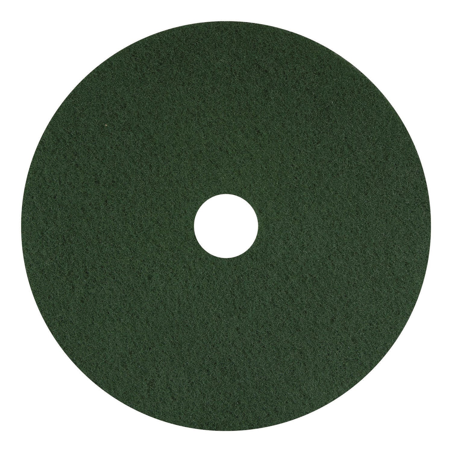 Scrubbing Pad, 13" Diameter, Green, 5/Carton