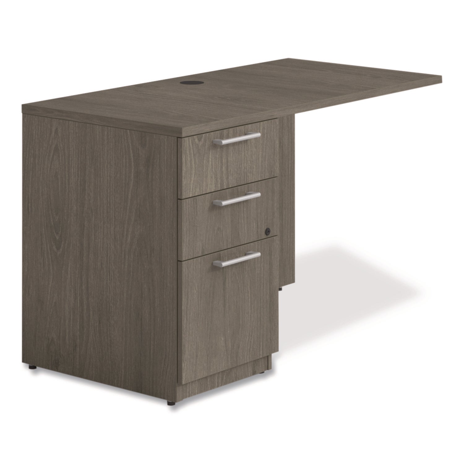 Alera Seville Series Desk Return with Pedestal, Left, 48" x 24" x 29", Walnut