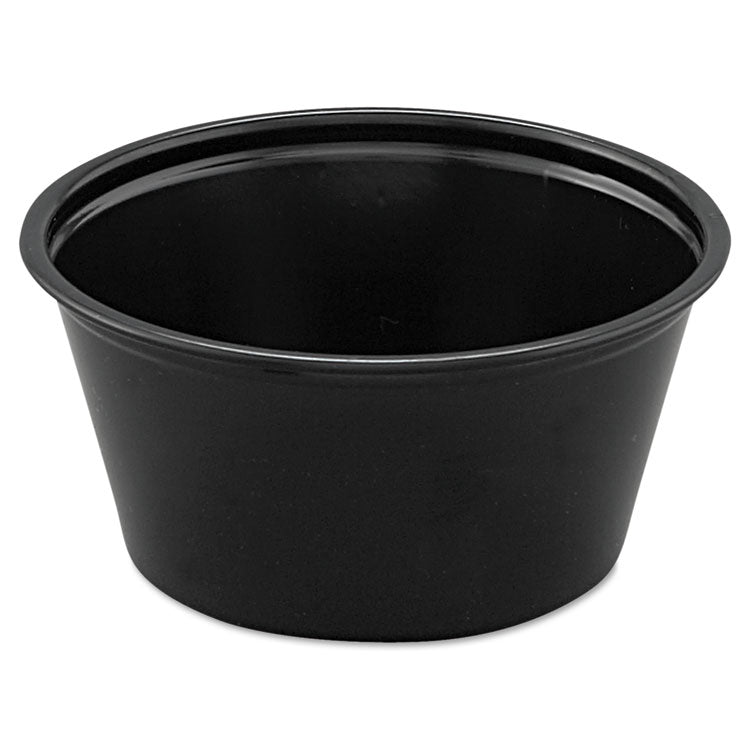 Dart - Polystyrene Portion Cups, 2 oz, Black, 250/Bag, 10 Bags/Carton