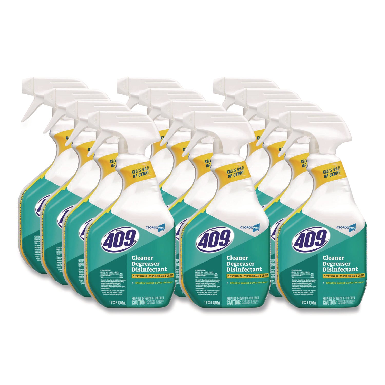 CloroxPro Cleaner Degreaser Disinfectant, 32 oz Spray, 12/Carton