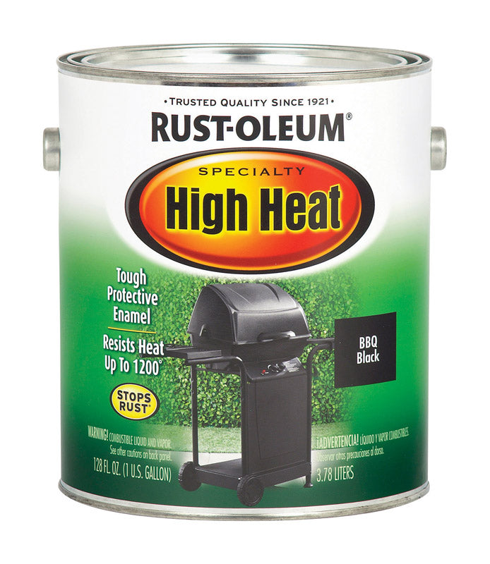 RUST-OLEUM - Rust-Oleum Specialty Satin BBQ Black Oil-Based High Heat Low VOC Paint 1 gal - Case of 2