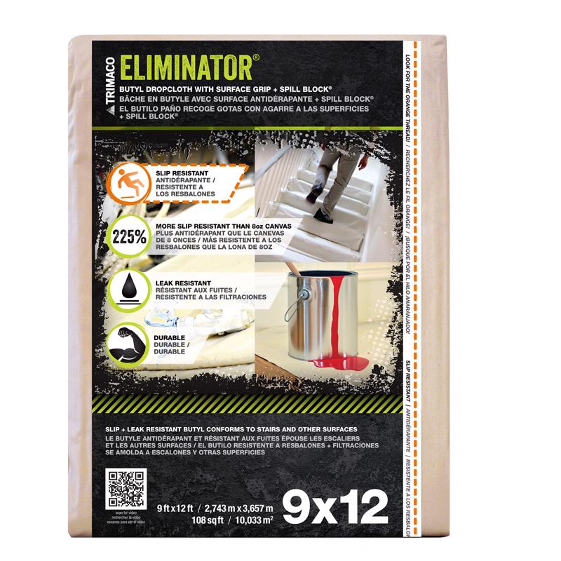 TRIMACO - Trimaco Eliminator 9 ft. W X 12 ft. L Butyl Coated Drop Cloth 1 pk