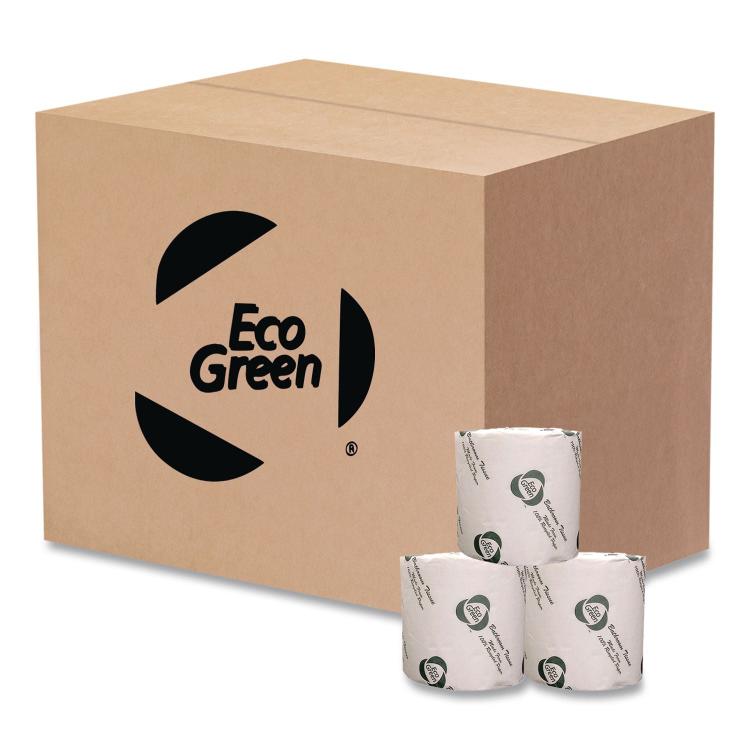 Recycled Two-Ply Standard Toilet Paper, Septic Safe, White, 4.25" Wide, 500 Sheets/Roll, 80 Rolls/Carton