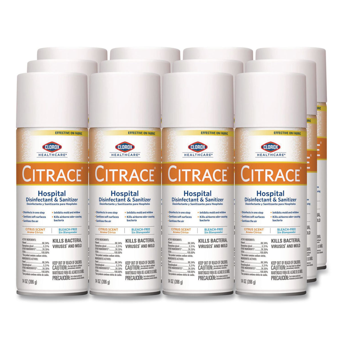 Citrace Label Citrace Hospital Disinfectant and Sanitizer, Citrus, 14 oz Aerosol Spr