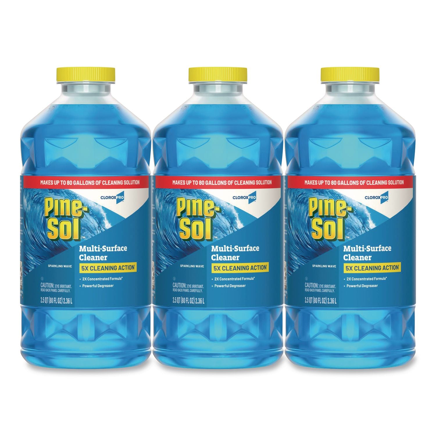 CloroxPro Multi-Surface Cleaner Concentrated, Sparkling Wave Scent, 80 oz Bottle, 3/Carton
