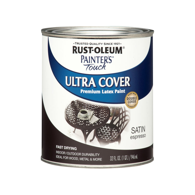 RUST-OLEUM - Rust-Oleum Painters Touch Ultra Cover Satin Espresso Protective Enamel Exterior and Interior 1 qt - Case of 2