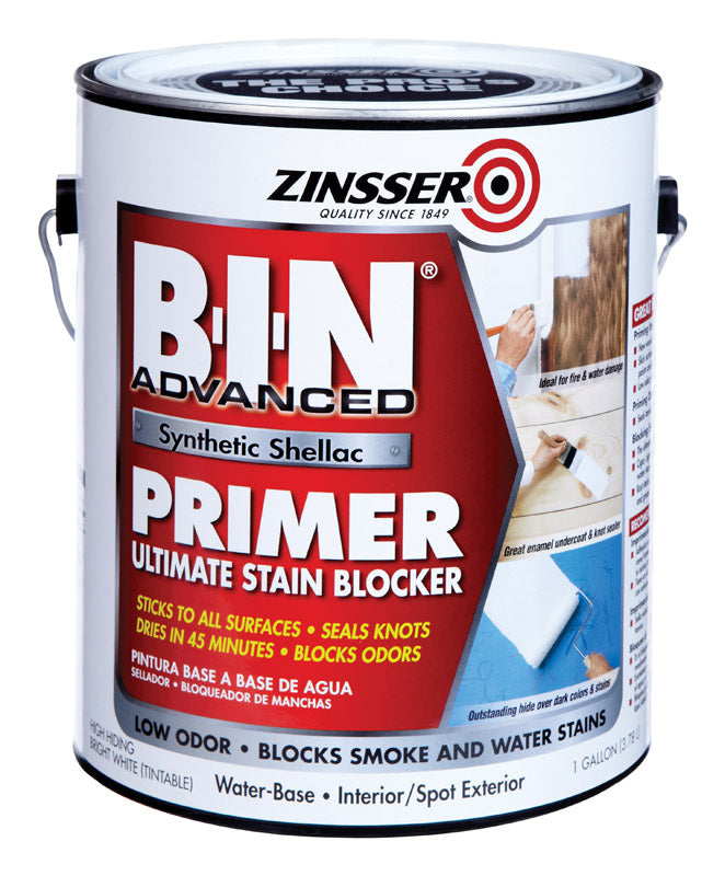 ZINSSER - Zinsser BIN Advanced White Shellac-Based Primer 1 gal - Case of 2