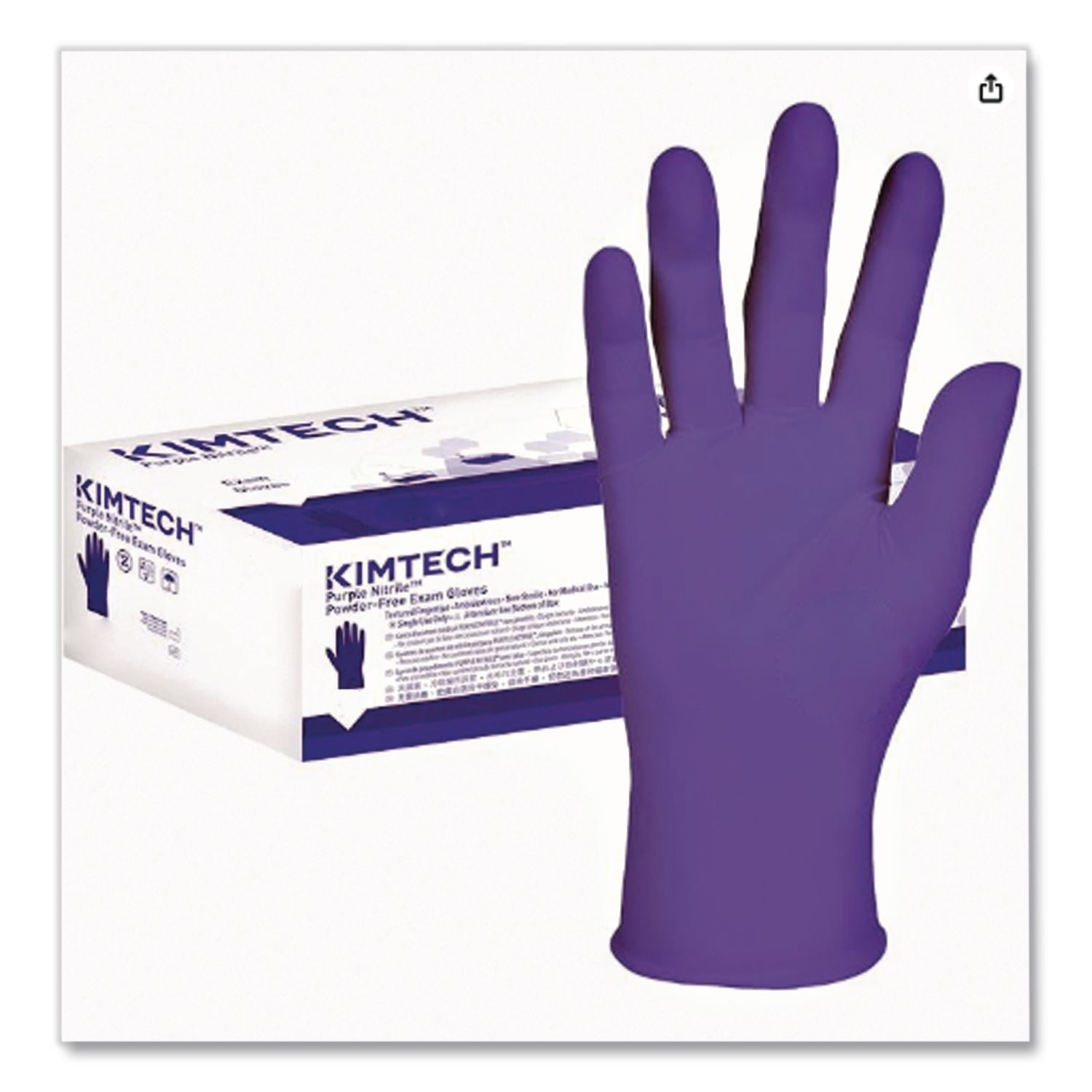 PURPLE NITRILE Exam Gloves, Powder-Free, Medium, 6 mil Thick, 9.5" Long, Purple, 100/Box