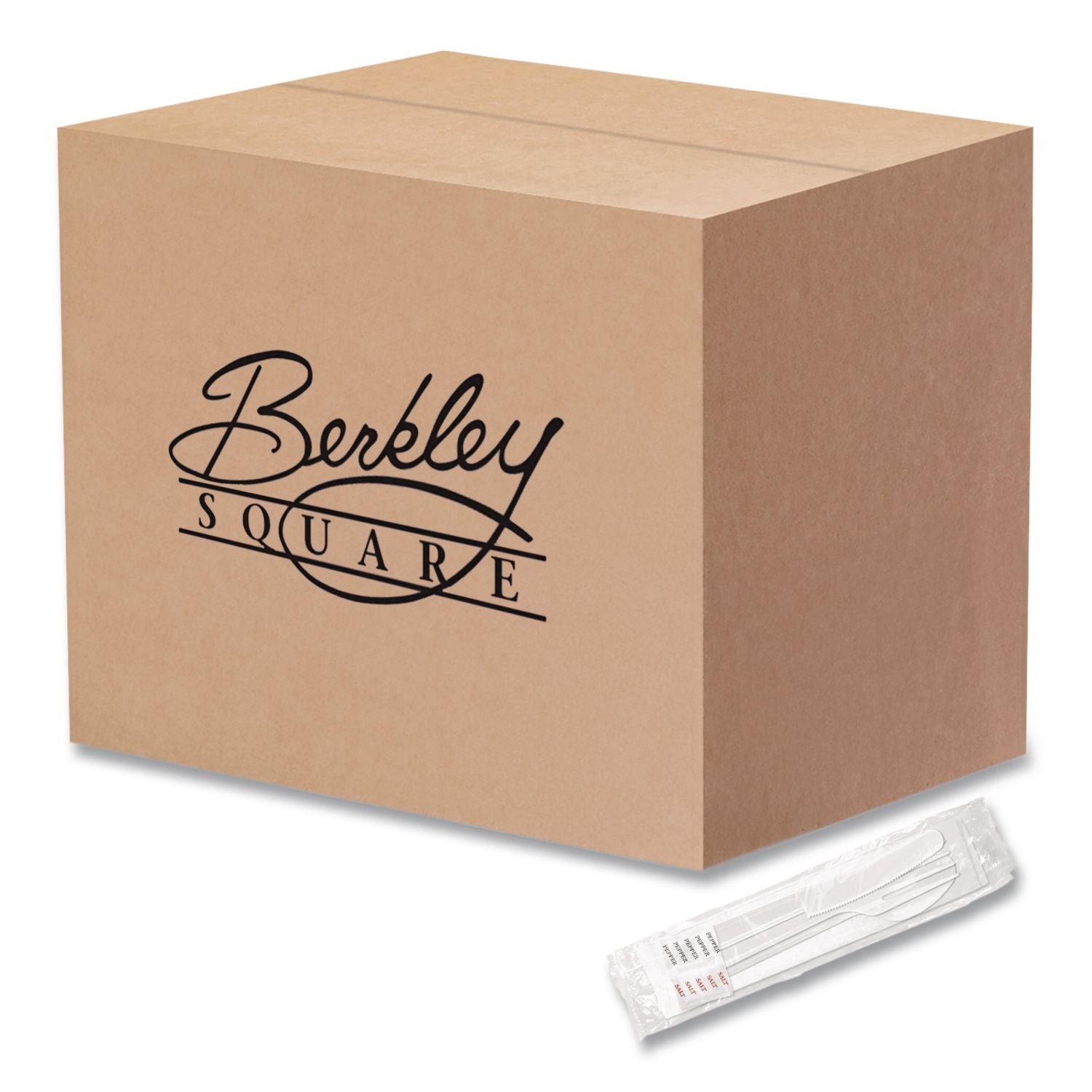 Medium Heavyweight Cutlery Kit, Fork/Knife/Napkin/Pepper/Salt/Spoon, Plastic, White, 250/Carton