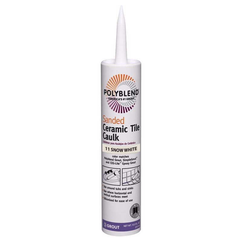 CUSTOM BUILDING PROD - Custom Building Products Polyblend Snow White Siliconized Acrylic Tile Caulk 10.5 oz [PC1110S-6]