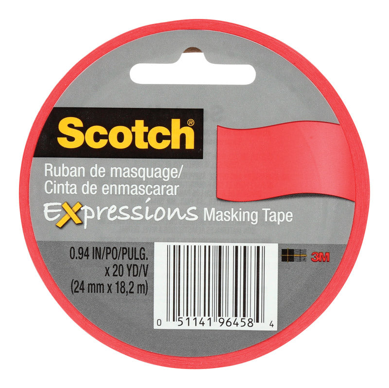 SCOTCH - Scotch Expressions .94 in. W X 20 yd L Red Low Strength Masking Tape 1 pk