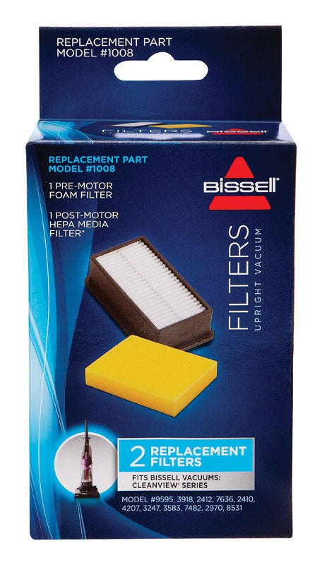 BISSELL - Bissell Vacuum Filter For Upright Vacuums 2 pk