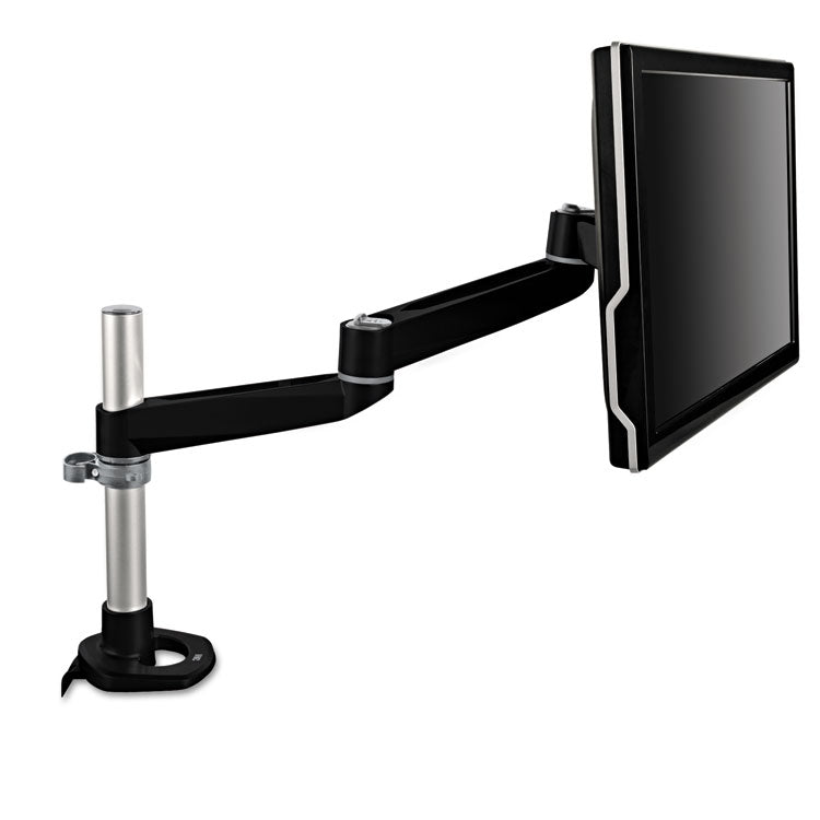 3M - Dual Monitor Swivel Arm, 360 Degree Rotation, +15 Degree/-90 Degree Tilt, 180 Degree Pan, Black/Gray, Supports 30 lb