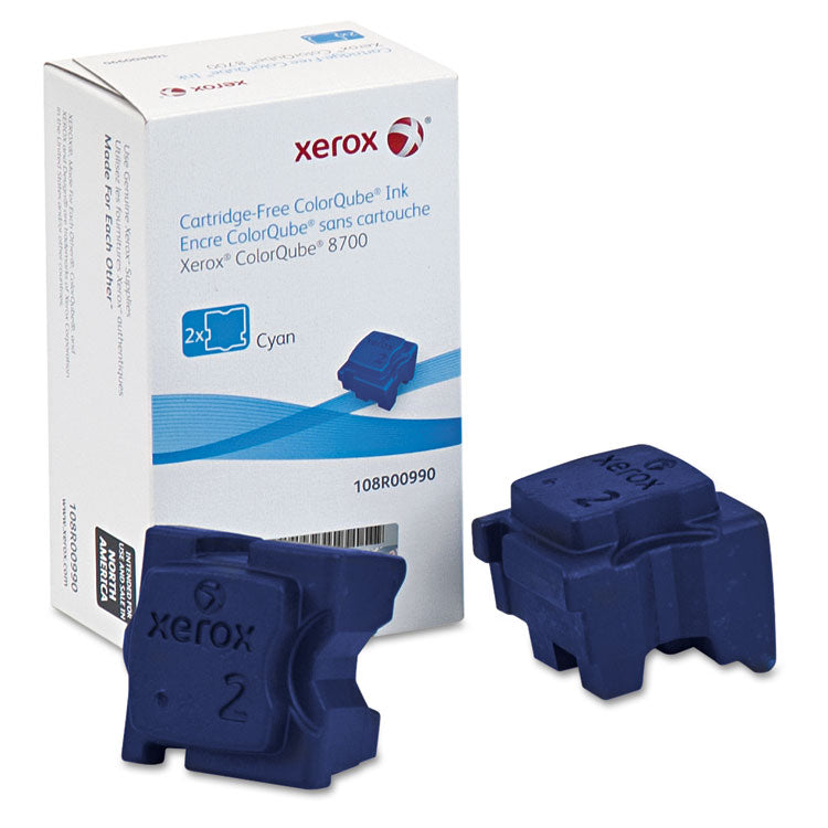 Xerox - 108R00990 Solid Ink Stick, 4,200 Page-Yield, Cyan, 2/Box