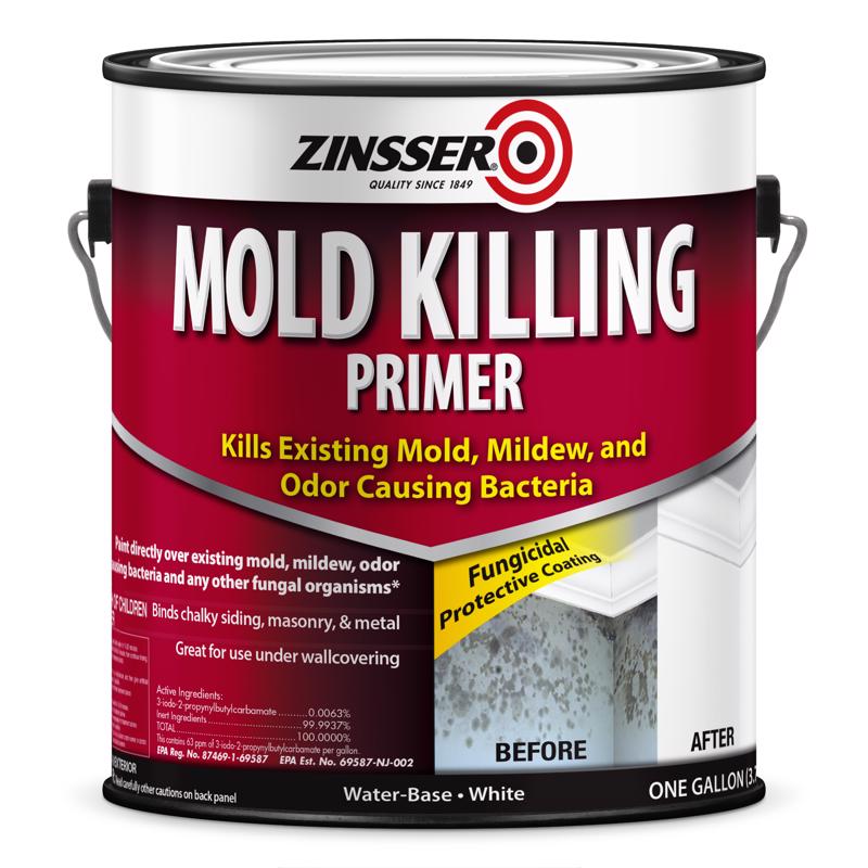 ZINSSER - Zinsser White Water-Based Acrylic Mold Killing Primer 1 gal - Case of 2