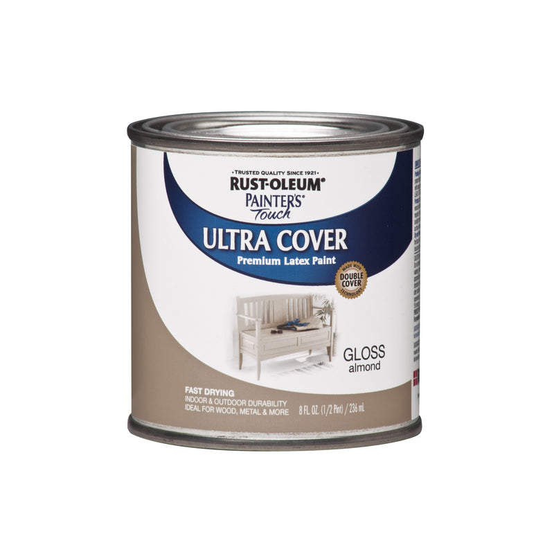 RUST-OLEUM - Rust-Oleum Painters Touch Ultra Cover Gloss Almond Water-Based Paint Exterior and Interior 8 oz - Case of 6