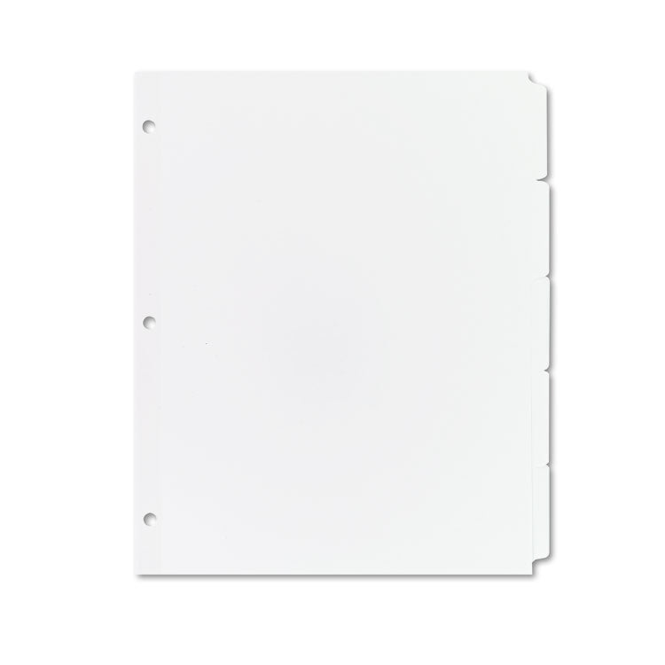 Avery - Write and Erase Plain-Tab Paper Dividers, 5-Tab, Letter, White, 36 Sets