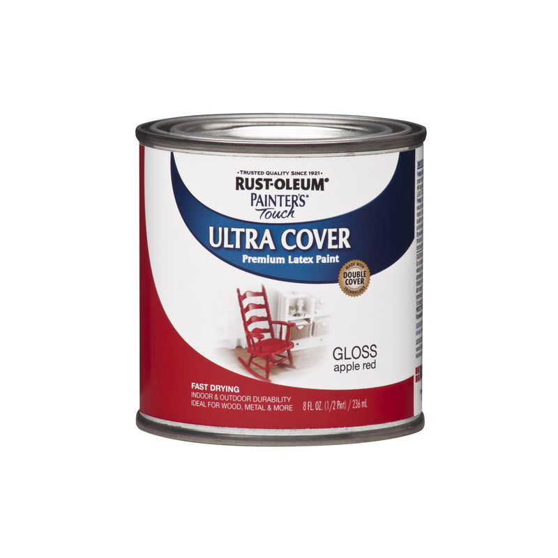 RUST-OLEUM - Rust-Oleum Painters Touch Apple Red Water-Based Ultra Cover Paint Exterior and Interior 8 oz - Case of 6