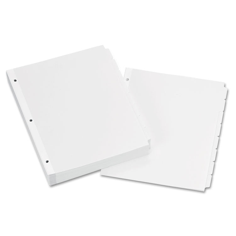 Avery - Write and Erase Plain-Tab Paper Dividers, 8-Tab, Letter, White, 24 Sets