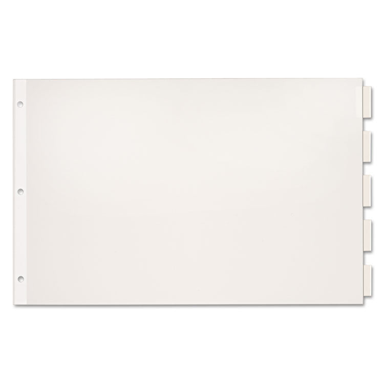 Cardinal - Paper Insertable Dividers, 5-Tab, 11 x 17, White, Clear Tabs, 1 Set