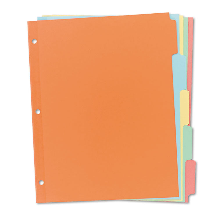 Avery - Write and Erase Plain-Tab Paper Dividers, 5-Tab, Letter, Multicolor, 36 Sets