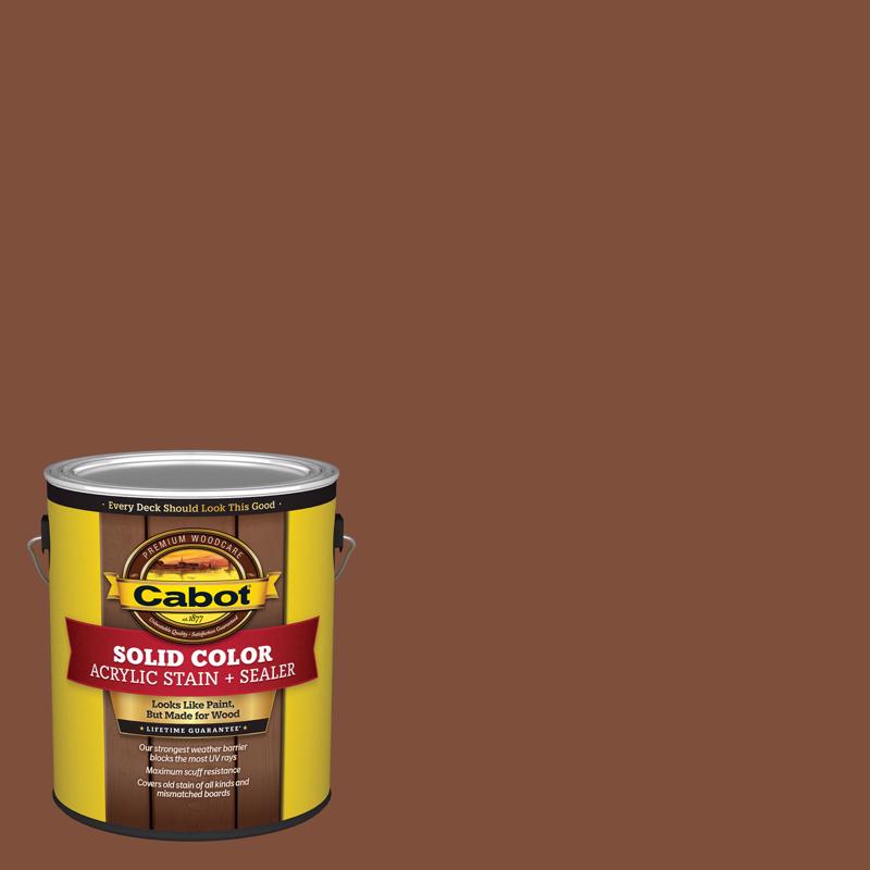 CABOT - Cabot Solid Color Acrylic Stain & Sealer Solid Redwood Acrylic Deck Stain 1 gal - Case of 4