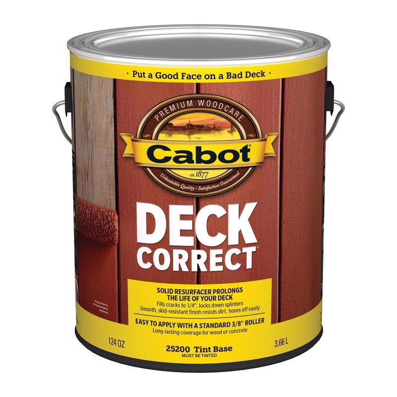 CABOT - Cabot DeckCorrect Solid Tintable Tint Base Acrylic Deck Resurfacer 1 gal - Case of 4