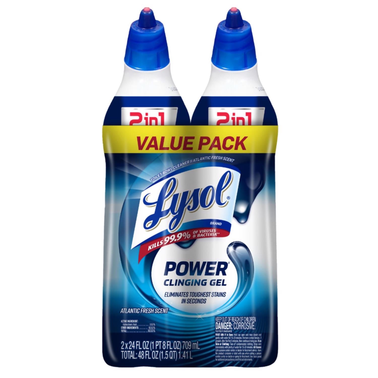 Lysol Complete Clean No Scent Toilet Bowl Cleaner 24 oz Gel - Case of 4