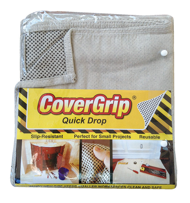 COVERGRIP - CoverGrip 3.5 ft. W X 4 ft. L X 1 mil 8 oz Safety Canvas Drop Cloth 1 pk