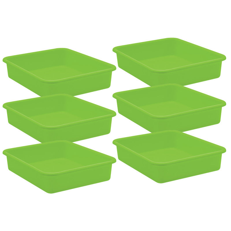 TEACHER CREATED RESOURCES - Lime Large Plastic Letter Tray, Pack of 6