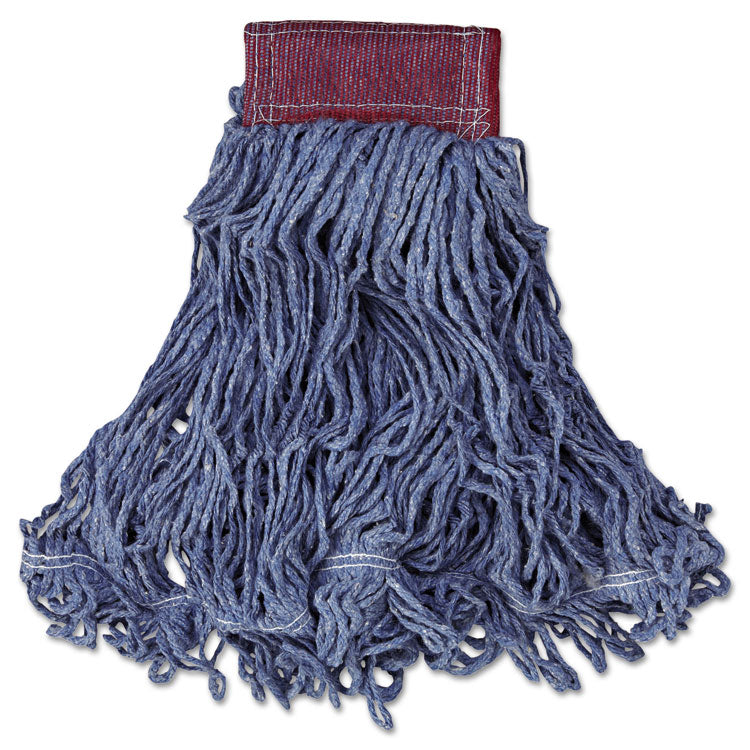 Rubbermaid Commercial - Super Stitch Blend Mop Head, Large, Cotton/Synthetic, Blue, 6/Carton (9075151)